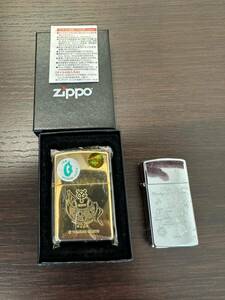 #4923A Zippo ジッポ 2個まとめ スリム ジャイアンツ 2008 整理品 喫煙具 