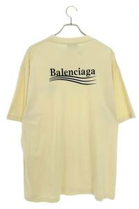 バレンシアガ BALENCIAGA 22SS 641675 TKVJ1 サイズ:L ポリティカルキャンペーンロゴ刺繍オーバーサイズTシャツ 中古 OM10
