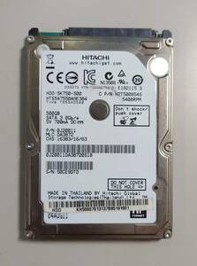 KN1159 HITACHI HTS547550A9E384 500GB 2.5インチHDD SATA 使用時間：17768時間