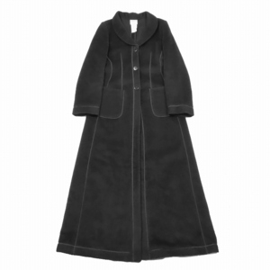 アルマーニ コレツィオーニ ARMANI COLLEZIONI ウール チェスターコート ロング ジャケット アウター 40 黒 ブラック/4 レディース