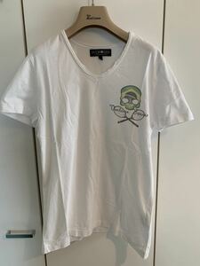 美品HYDRGENハイドロゲン半袖Tシャツ 白サイズSブラジル国旗マーク