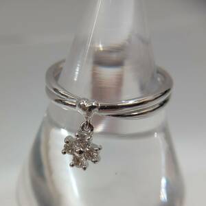 courreges クレージュ Pt900 プラチナ ダイヤモンド0.12ct 9号 2.8g ブランドアクセサリー レディースリング 指輪 ジュエリー クロス