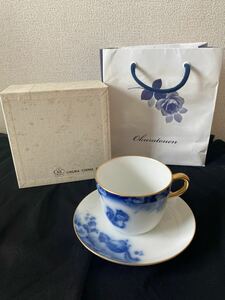 原2【1円スタート】大倉陶園 OKURA CHINA カップ ソーサー 洋食器 ブルーローズ 金彩 