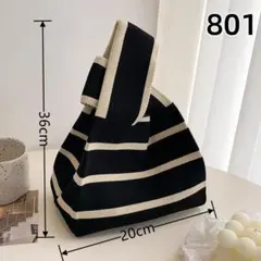 801 白 黒 ニットトートバッグ 手編み プレゼントにオススメ 小物(2uh)