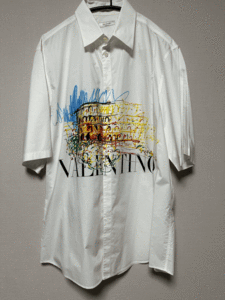  美品VALENTINO ヴァレンティノ ローマスケッチ半袖シャツRoman Sketches print shirt LサイズLsize