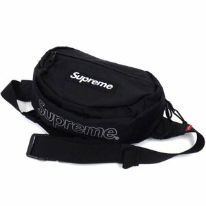 ☆ 18FW Supreme シュプリーム Waist Bag ウエストバッグ ショルダーバッグ ボディーバッグ バッグ box logo ボックスロゴ (ブラック黒)EMS