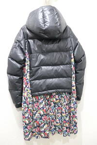 19AW 即決 JUNYA WATANABE COMME des GARCONS ジュンヤワタナベ コムデギャルソン 花柄ワンピースドッキングダウンジャケット コート XS 黒