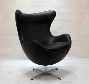 エッグチェア アルネヤコブセン レザー仕様 ブラック ソファ ソファー sofa パーソナルチェア 椅子