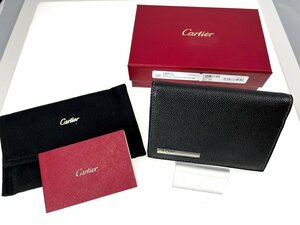 Cartier カルティエ サントス 名刺入れ カードケース ブラック 黒 中古良品[327889
