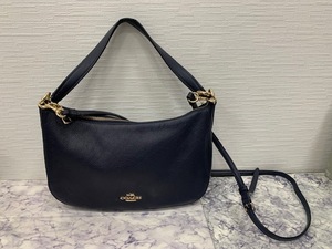 ☆1000円スタート☆ COACH コーチ 56819 チェルシー レザー 2WAY クロスボディ ハンドバッグ ショルダー レディース ネイビー系 ◆24335