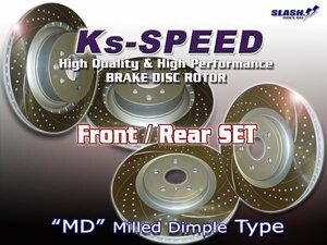 Ks-SPEED[ディンプル+スリット] 前後set：MD6037+MD6008 三菱 GTO Z15A NA 17inch wheel 1994/8～2000/08 Front314x30mm/Rear297x20mm
