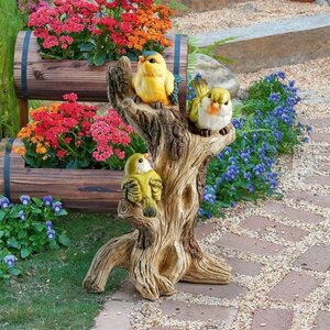 春のセレナーデ 庭の小鳥の彫像 アート彫刻 ガーデン 庭園 芝生 エントランス コレクション 贈り物(輸入品
