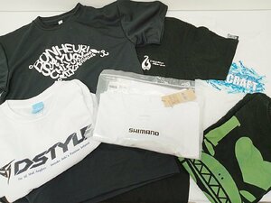 [11C-64-010-1] 釣り ガンクラフト ヤマガブランクス シマノ ボヌール など Tシャツ サイズいろいろ 6点セット まとめ売り 中古