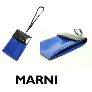 マルニ　TRIBECA　PVC　バイカラースマートフォンポーチ　ブラック/ブルー　MARNI