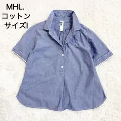 MHL. マーガレットハウエル　コットン　半袖プルオーバーシャツ　シャンブレー1