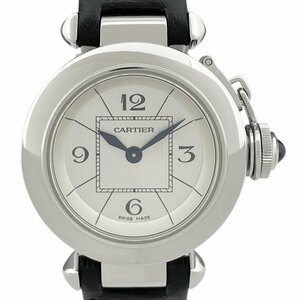 カルティエ CARTIER ミスパシャ W3140025 腕時計 SS レザー クォーツ シルバー レディース 【中古】