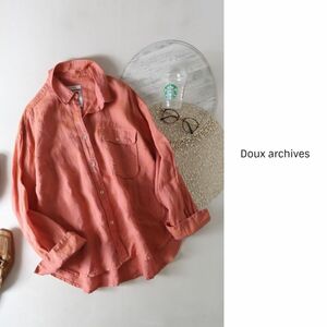 超美品☆2022SS☆ドゥ アルシーヴ Doux archives☆洗える European Flax リネンシャツ フリーサイズ☆E-M 2660