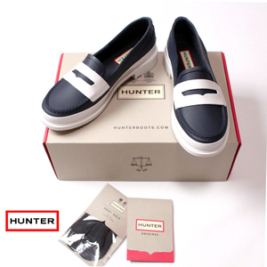 ☆☆ 未使用 定価16000円 HUNTER ハンター ☆☆ W REF COTRAST ペニーローファー UK3 JPN22cm レインシューズ