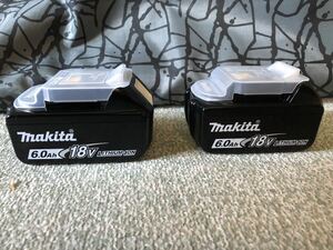 makita マキタ 純正 18V 6.0Ah リチウムイオンバッテリー BL1860B 2個セット　雪マーク有り　充電回数格2回と4回 ⑥