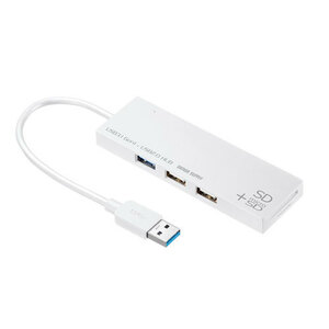 【5個セット】 サンワサプライ USB3.1+2.0コンボハブ カードリーダー付き ホワイト USB-3HC316WNX5 /l