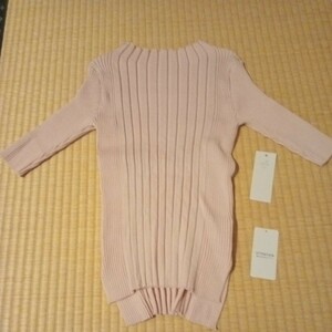 Made of silk　七分袖　春色ニット　ストレッチ サイズ３８　