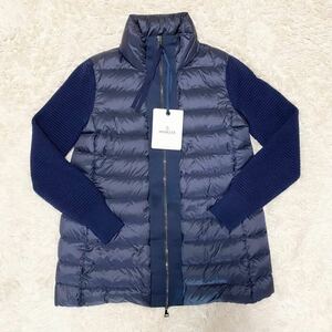 【美品】モンクレール　ダウンニット MONCLER MAGLIONE TRICOT CARDIGAN ネイビーXS