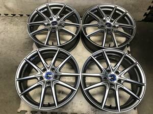 程度良 weds LEONIS【18×7J インセット+47 PCD114.3 5H】軽量 MADE IN JAPANアルミホイール 4本