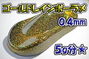 【WOLF WORKS】ゴールドレインボーラメフレーク 0.4mm 5g分★