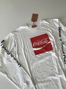 coca-cola(コカコーラ)長袖Tシャツ /コカ・コーラ /ホワイト・白 /L
