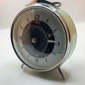 昭和レトロ 80s 目覚まし時計 機械式時計 手巻き アンティーク 動作確認済み ヴィンテージ ビンテージ