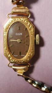 アンティ―クELGIN エルジン18k 750手巻　レディ―ス腕時計