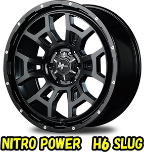 業販品 新品 17インチ NITRO POWER H6 SLUG 6.5J+45 4-100 67φ 4本セット セミグロスブラック 特選タイヤ 205/50R17 夏タイヤ