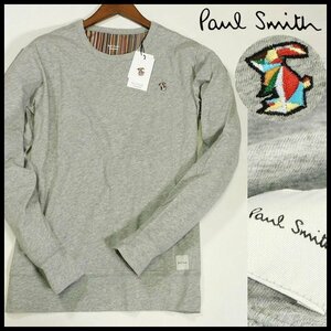 新品 ポールスミス 長袖カットソー L グレー マルチストライプ マルチラビット うす手 ロンTシャツ Paul Smith メンズ【2989】