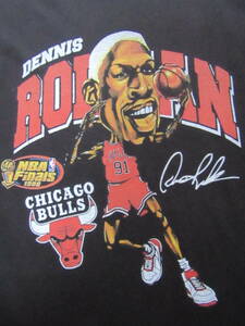 【未使用品】 NBA RODMAN ＃91 デニス・ロッドマン BULLS シカゴ・ブルズ Tシャツ ユニフォーム　L　黒　ブラック　ジョーダン