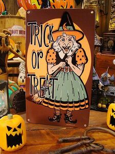 【即納】【在庫あり】ハロウィン　U.S.ヘヴィースチールサイン（ウィッチ） ■ パーティー 飾り アメリカ雑貨 店舗装飾 ハロウィン 飾り