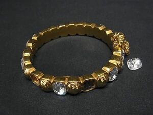 1円 ■美品■ CHANEL シャネル 2 3 ラインストーン ビジュー ブレスレット アクセサリー レディース ゴールド系 AY3310