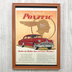 ■即決◆1950年(昭和25年) PONTIAC ポンティアック Silver Streak 8【B4-1635】アメリカ ビンテージ雑誌広告【B4額装品】当時本物 ★同梱可