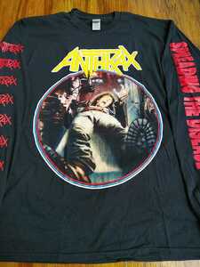 ANTHRAX 長袖 Tシャツ spreading the disease 黒L ロンT / d.r.i. attitude adjustment s.o.d. accused slayer metallica nuclear assault