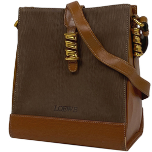 ロエベ LOEWE ベラスケス ショルダーバッグ 肩掛け ロゴ ショルダーバッグ レザー ブラウン レディース 【中古】