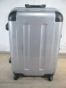 3678　Advance　シルバー×青　鍵付　スーツケース　キャリケース　旅行用　ビジネストラベルバック