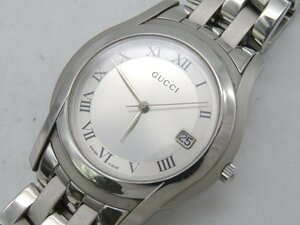 1円◆稼働◆ グッチ 5500M シルバー クオーツ ユニセックス 腕時計 M45502