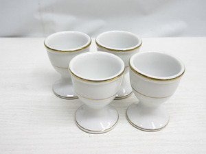 ★YC8088　Noritake　エッグスタンド　4客セット　ゴールドライン　金縁　ノリタケ　エッグカップ　卵立　洋食器　送料無料★