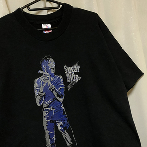 レア 90s USA製 ビンテージ Sugar Blue シュガーブルー ブルースハープ Tシャツ R&B ハーモニカ ロック ジャズ バンド アメリカ製 黒 M