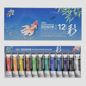 送料無料★ホルベイン 不透明水彩絵具 ガッシュ 彩 15ml G752 12色セット 夏 3752