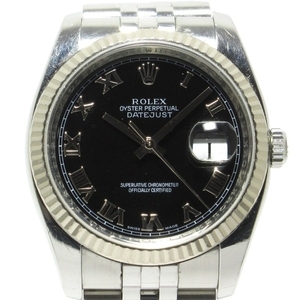 ロレックス 腕時計 デイトジャスト 116234 メンズ SS×K18WG/ルーレット文字盤/ローマンインデックス/22コマ+余り1コマ（フルコマ）/09.12