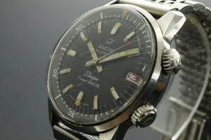 LVSP6-4-74 7T051-1 ENICAR エニカ 腕時計 125/004 シェルパ SUPER DIVETTE デイト 自動巻き 約92g メンズ シルバー ジャンク