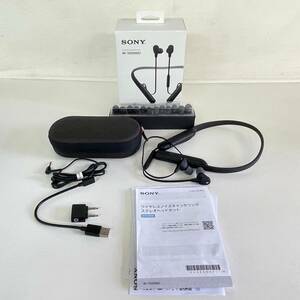 R456-□ SONY ソニー WIRELESS NOISE CANCELING STEREO HEADSET イヤフォン WI-1000XM2 ブラック 黒 iPhone/iPod用 外箱付 通電OK