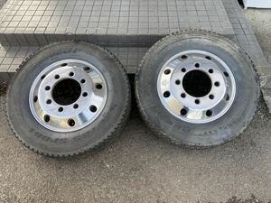 送料無料　スタッドレス　275/70R22.5 148/145J アルコア　アルミホイール　22.5×7.50 162 8穴　DUNLOP DECTES SP001 17年2本セット