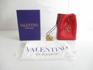 未使用 VALENTINO GARAVANI ヴァレンティノ・ガラヴァーニ 巾着ハンドポーチ レッド 赤 レディース