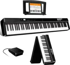 ✨電子ピアノ 88鍵盤 折り畳み 電子オルガン タッチレスポンス鍵盤✨充電可能